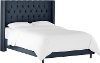 142NBBED-PWLNNNV Linen Navy Queen Diamond Tufted - Wingback Bed-2