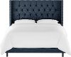 142NBBED-PWLNNNV Linen Navy Queen Diamond Tufted - Wingback Bed-3