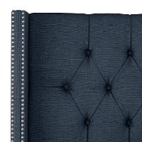 144NBBED-PWLNNNV Linen Navy Blue Tufted Wingback California King Bed-5