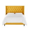 142NBBED-BRLNNFRNYLW Linen French Yellow Queen Upholstered Bed-3