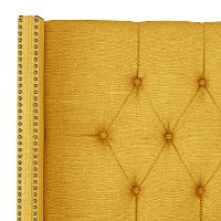 144NBBED-BRLNNFRNYLW Linen French Yellow Tufted Wingback California King Bed-5