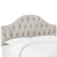 2720TVLVLGHGR Velvet Light Gray Tufted Twin Upholstered Headboard