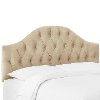 2720TVLVBCK Velvet Buckwheat Tufted Twin Upholstered Headboard-1