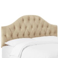 2720TVLVBCK Velvet Buckwheat Tufted Twin Upholstered Headboard