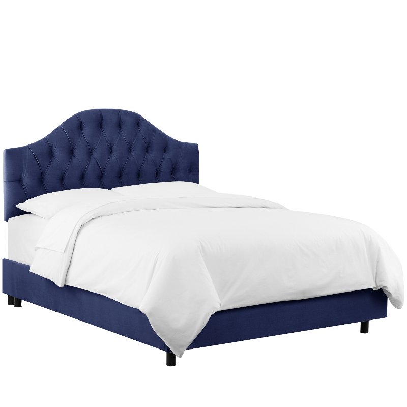 Velvet Navy Tufted California King Upholstered Bed Rc Willey Velvet Navy Tufted California King Upholstered Bed Rc Willey Furniture