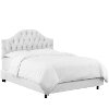 2720BEDVLVWHT Velvet White Tufted Twin Upholstered Bed-1
