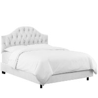 2720BEDVLVWHT Velvet White Tufted Twin Upholstered Bed