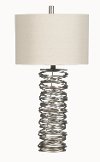 Antique Pewter Spiral Metal Wire Table Lamp