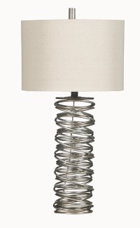 Antique Pewter Spiral Metal Wire Table Lamp