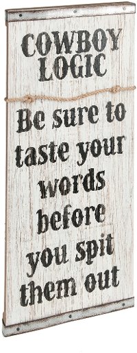 Wood & Metal Cowboy Logic Wall Plaque