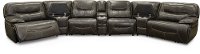 Steel Gray Leather-Match Power Reclining Sectional Sofa - Max-2