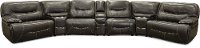 Steel Gray Leather-Match Power Reclining Sectional Sofa - Max-3