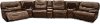 Brown Leather-Match Power Reclining Sectional Sofa - Max-1