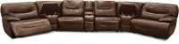 Brown Leather-Match Power Reclining Sectional Sofa - Max
