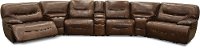 Brown Leather-Match Power Reclining Sectional Sofa - Max-2