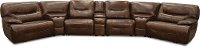Brown Leather-Match Power Reclining Sectional Sofa - Max-3