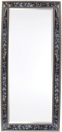 Blue and Silver Floor Mirror