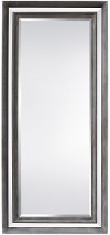 Gray Bordered Beveled Floor Mirror