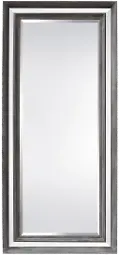 Gray Bordered Beveled Floor Mirror