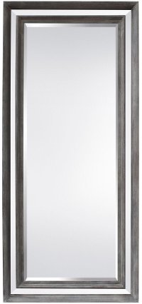 Gray Bordered Beveled Floor Mirror