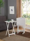 Clearance White Field Set of 4 Wooden Tray Tables - Fairfield