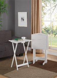 White Field Wooden Tray Tables