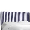 481FCNPSTRBL Blue & White Stripe Upholstered Full Size Headboard