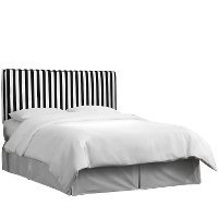 480TCNPSTRBLC Black & White Stripe Upholstered Twin Headboard-3