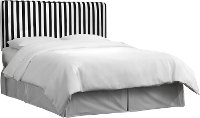 482QCNPSTRBLC Black & White Stripe Upholstered Queen Size Headboard-2