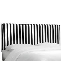 483KCNPSTRBLC Black & White Stripe Upholstered King Size Headboard
