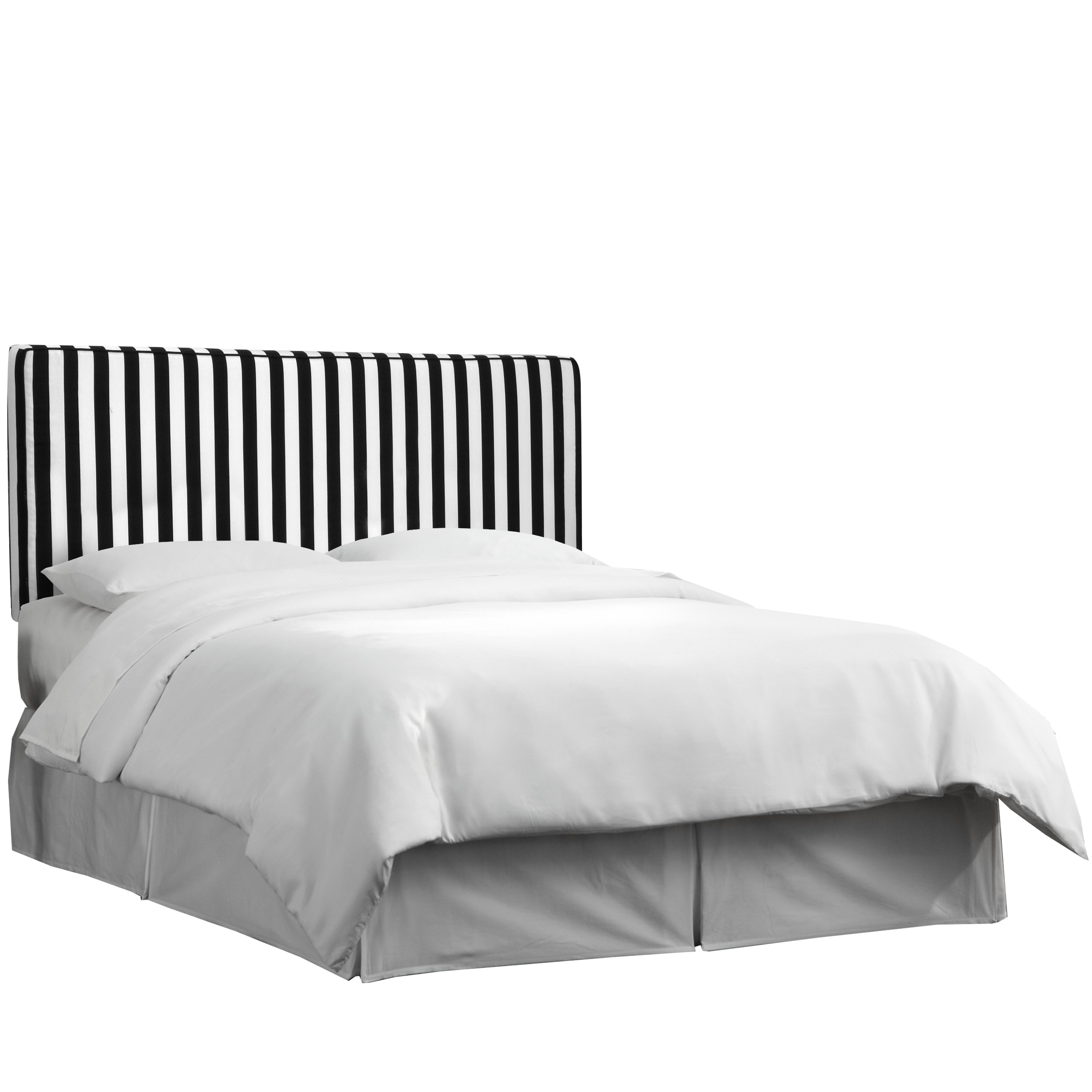483KCNPSTRBLC Black & White Stripe Upholstered King Size Headboard-4