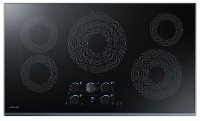 NZ36K7570RG Samsung 36 Inch Smart Smoothtop Electric Cooktop - Black Stainless Steel
