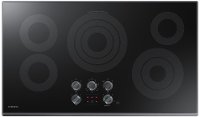 NZ36K6430RG Samsung 36 Inch Smart Smoothtop Electric Cooktop with Rapid Boil - Black Stainless Steel