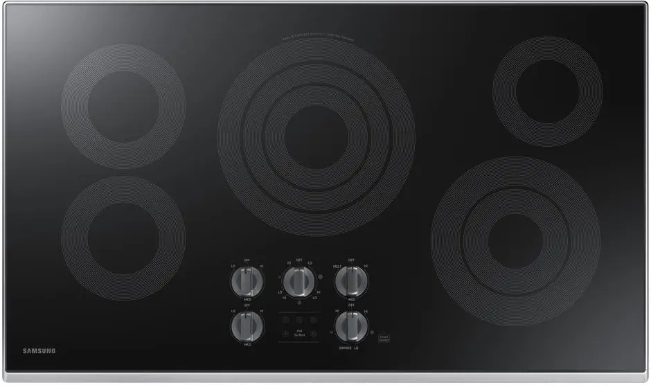 NZ36K6430RS Samsung 36 Inch Smart Smoothtop Electric Cooktop with Rapid Boil - Stainless Steel-1