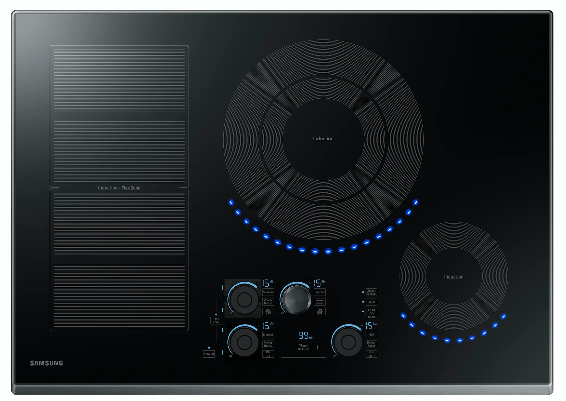 NZ30K7880UG Samsung 30 Inch Smart Induction Cooktop - Black Stainless Steel-1