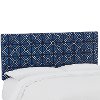 752QMDCIND Mudcloth Indigo Blue Upholstered Queen Size Headboard-1