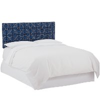 754CMDCIND Mudcloth Indigo Blue Upholstered California King Headboard-2