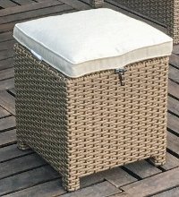 WB-R1339-0108A/CUBE Arcadia Collection Outdoor Patio Cube Ottoman