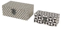 7 Inch Black and White Deco Print Box