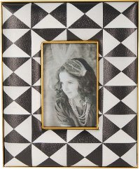 8 Inch Black and White Geometric Printed Picture Frame