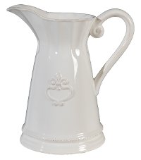 White Glazed Louis Crest Pitcher