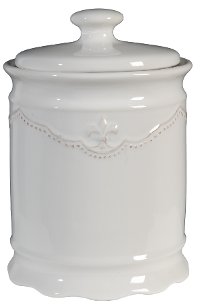7 Inch White Glazed Lidded Canister