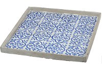 15 Inch Blue Tiled Square Tray