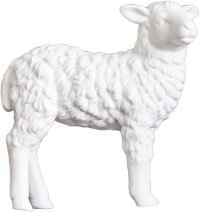 White Standing Sheep Statue