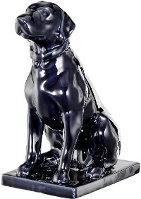 An Attentive Blue Dog Statue