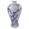 13 Inch Blue and White Floral Vase