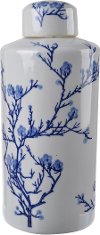 14 Inch Blue Floral Lidded Jar