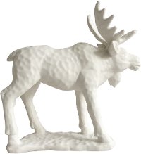 White Woodland Moose Statue