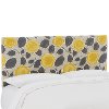 752QBLGRDCTR Garden Citrine Yellow & Gray Upholstered Queen Size Headboard-1