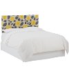 752QBLGRDCTR Garden Citrine Yellow & Gray Upholstered Queen Size Headboard-2